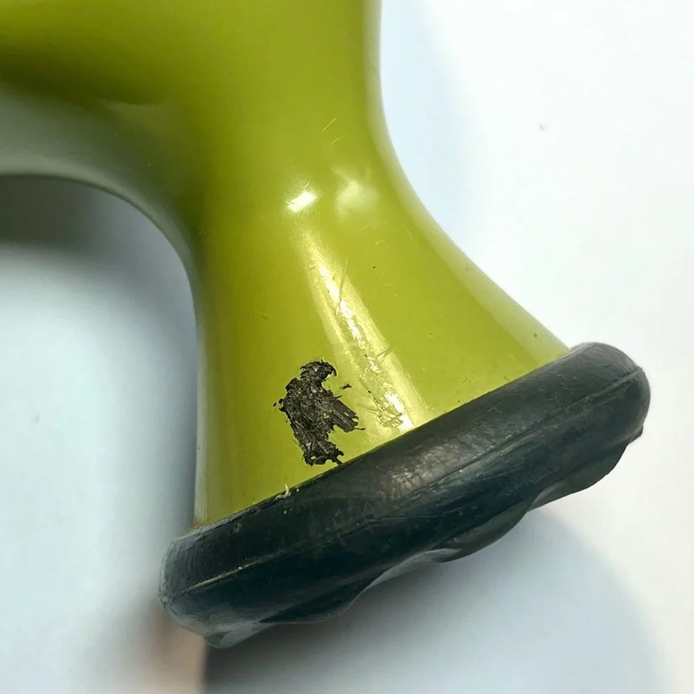 SOLD Fluevog Elif Mary Jane Mini Heels Shoes Olive Green Purple Buckle Strap - Picture 12 of 14